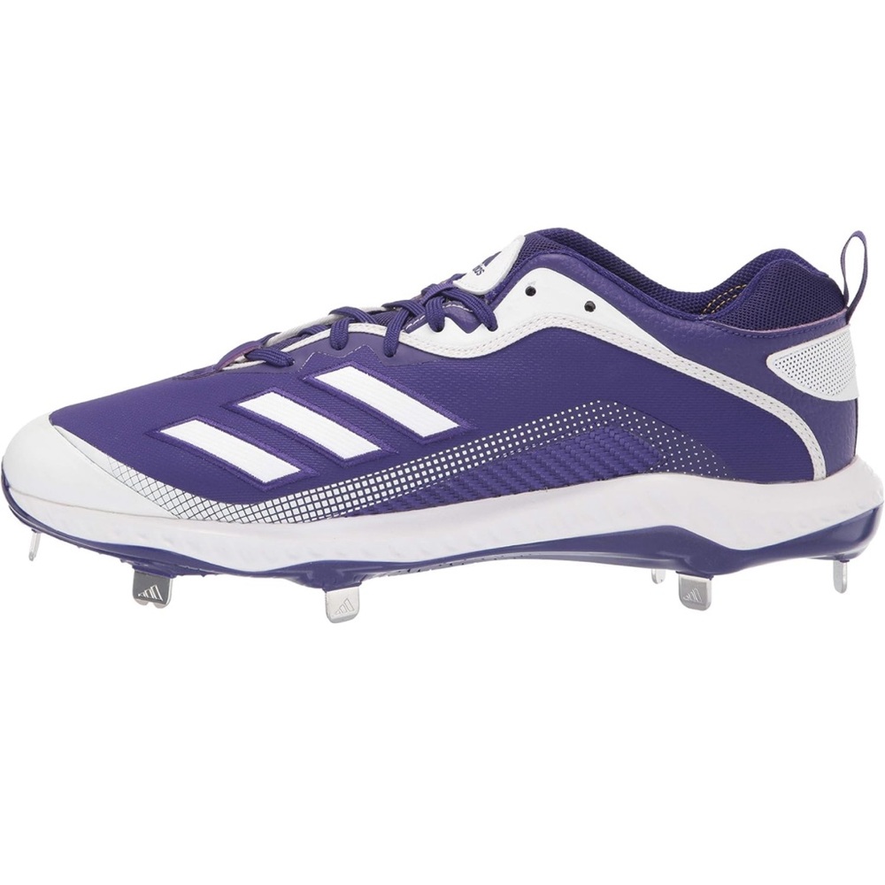 adidas Zapato de béisbol masculino Purple/Silver/White, 14